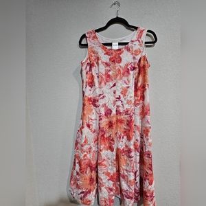 Blair Tropical Midi Size 12 Dress Sleeveless Rayon FLOWY
